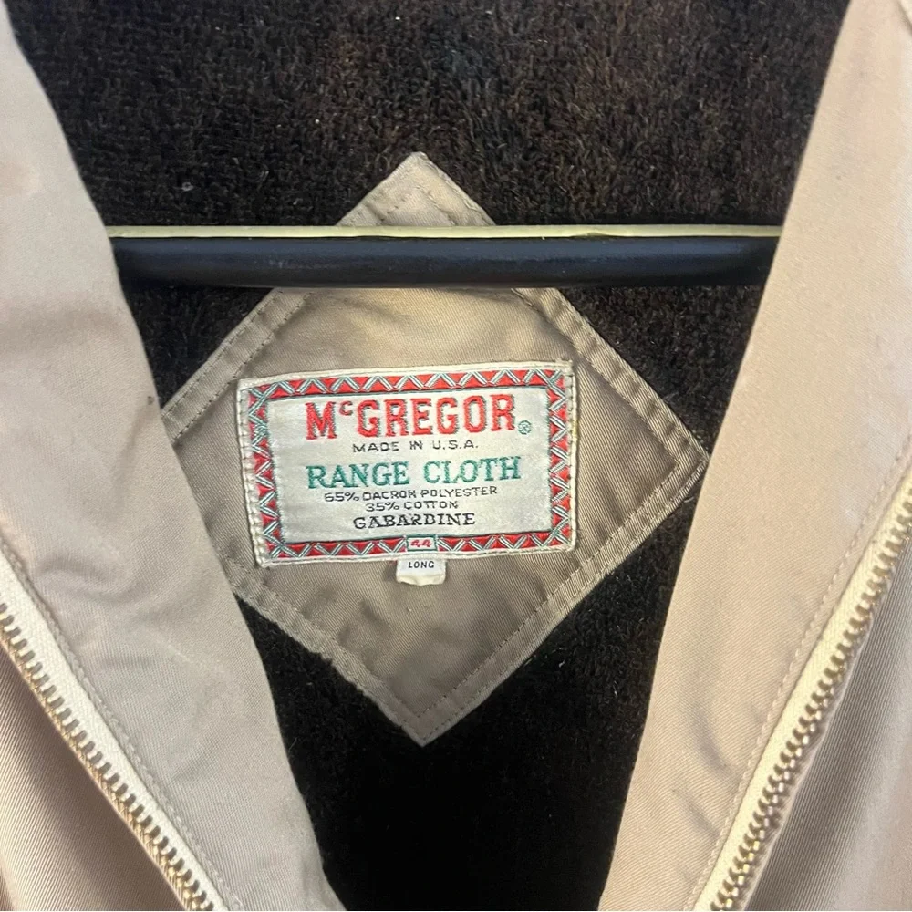 VTG RARE MCGREGOR  Jacket Men Size 44 Long Fur Lined MADE IN USA Range Cloth Tan